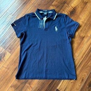 Ralph Lauren Polo Golf Tailored Golf Fit Large Pony Polo Youth XL Navy Blue‎ NWT